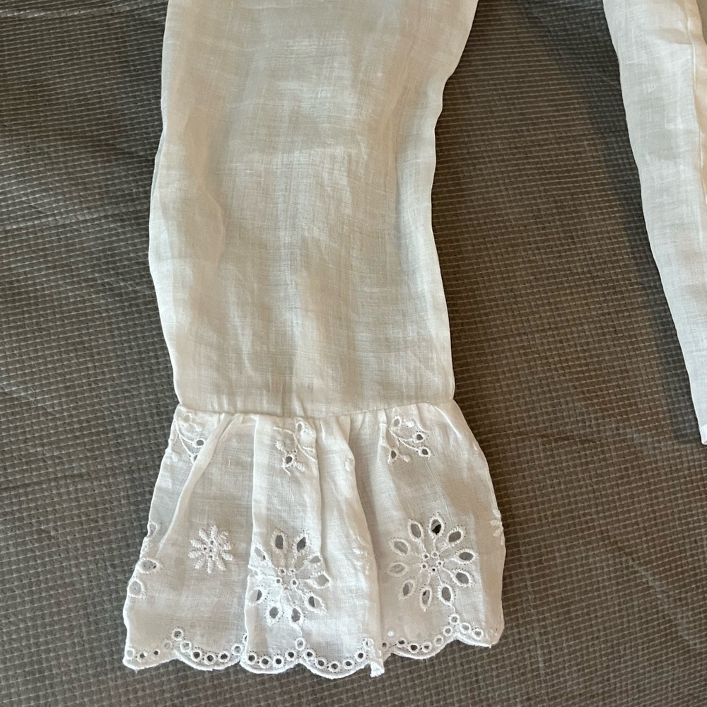 FRAME Ruffled Broderie Anglaise Ramine Shirt - Picture 5 of 9